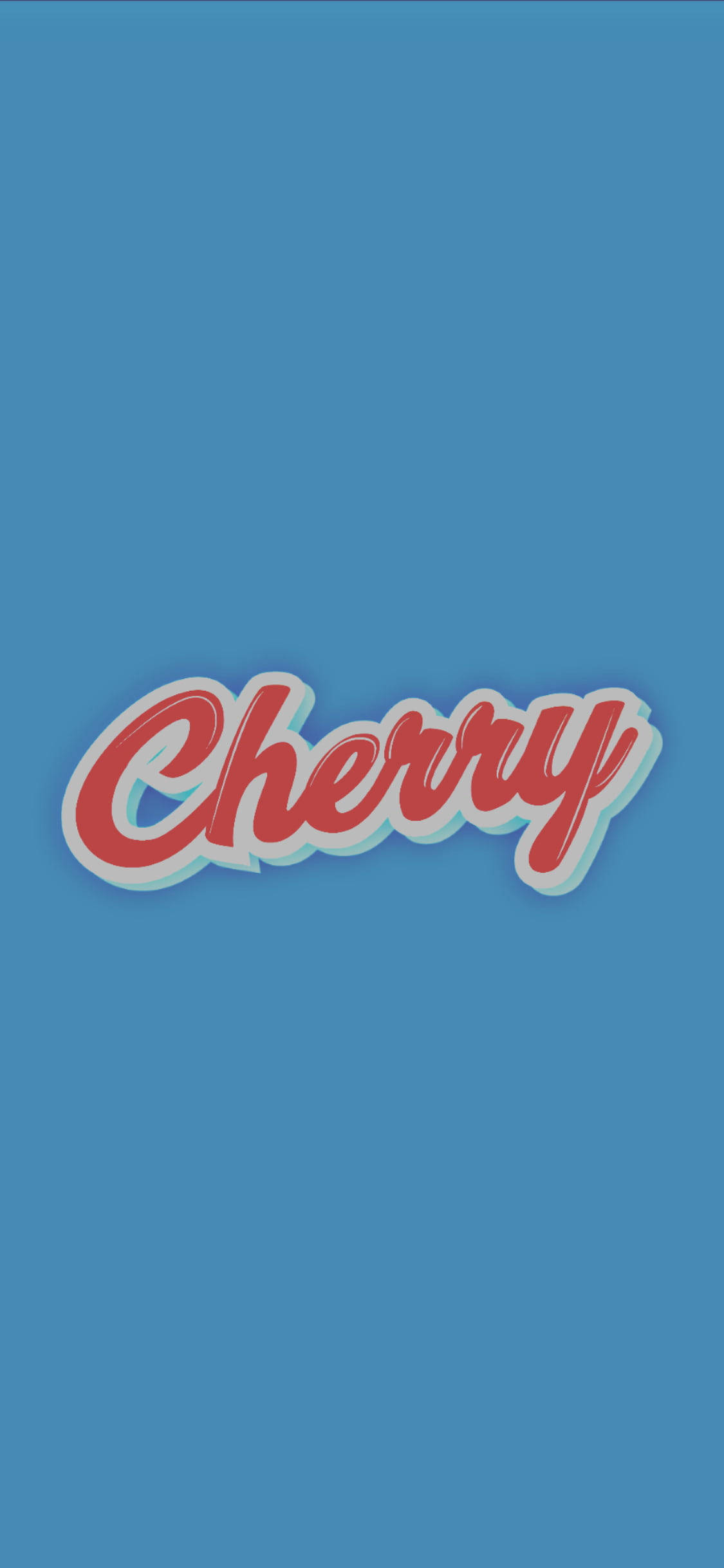 Cherry, simple blue aesthetic, bold red cursive, Full HD Phone Wallpaper