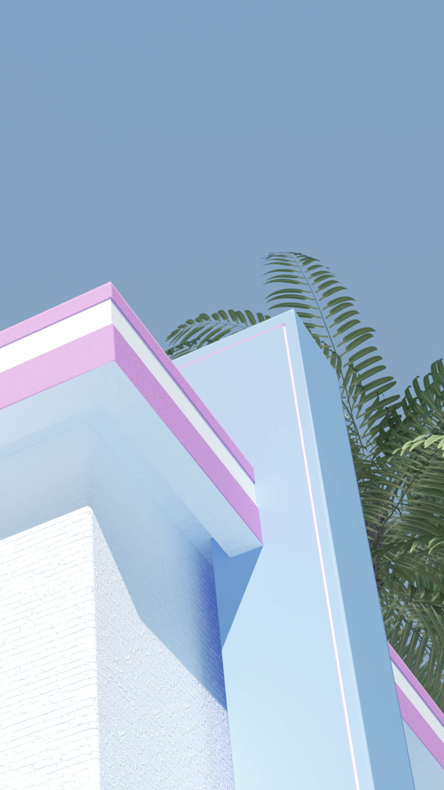 Simple Blue Aesthetic, Art Deco architecture, pastel blue, 2K Phone Wallpaper