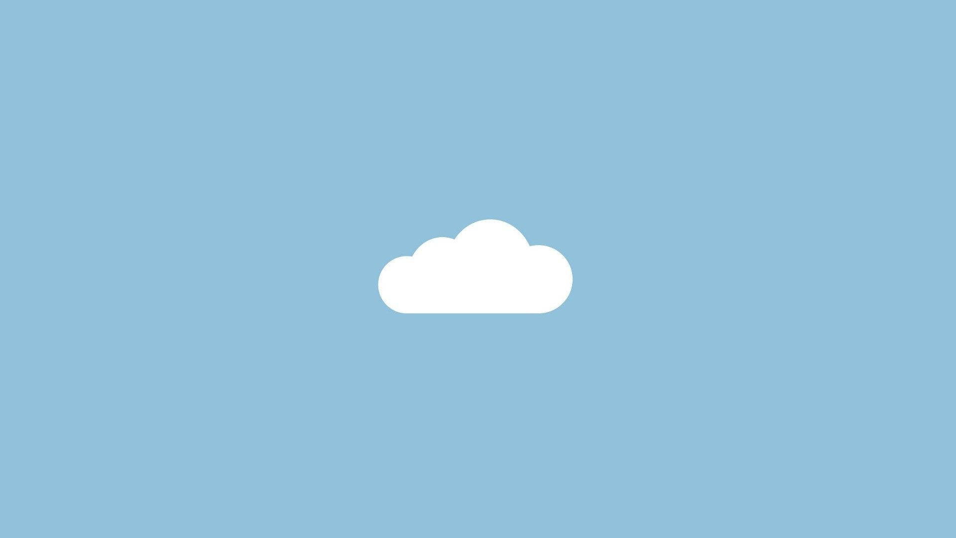 Simple Blue Aesthetic, lone cloud, white cloud, Full HD Desktop Wallpaper
