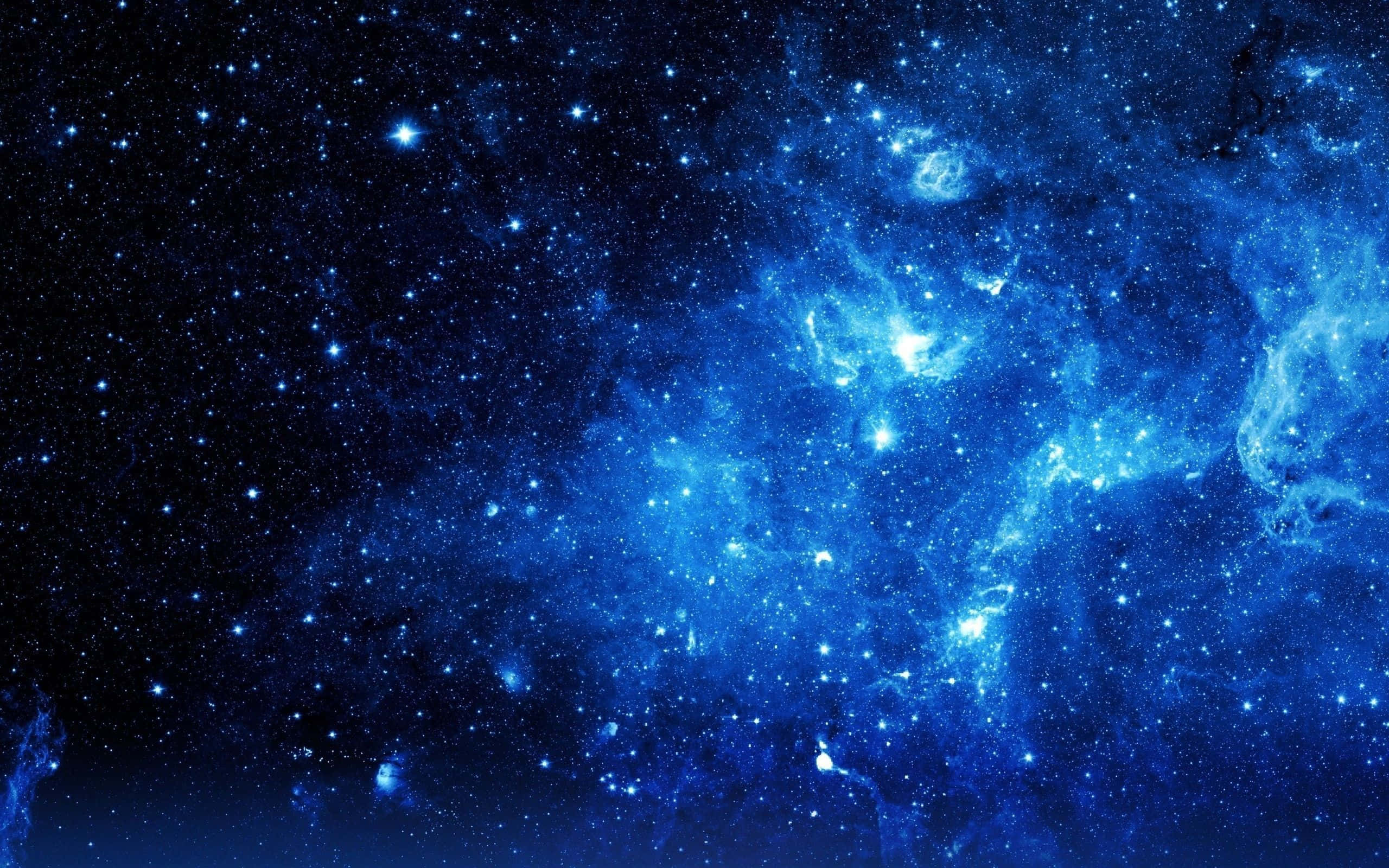 deep blue nebula, bright stars, dark cosmic backdrop, 2K Desktop Wallpaper