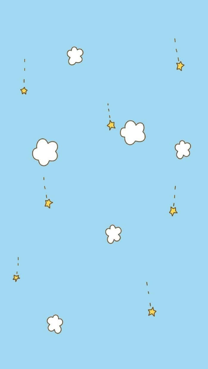 Cute Blue iPhone, light blue sky, white clouds, SD Phone Wallpaper