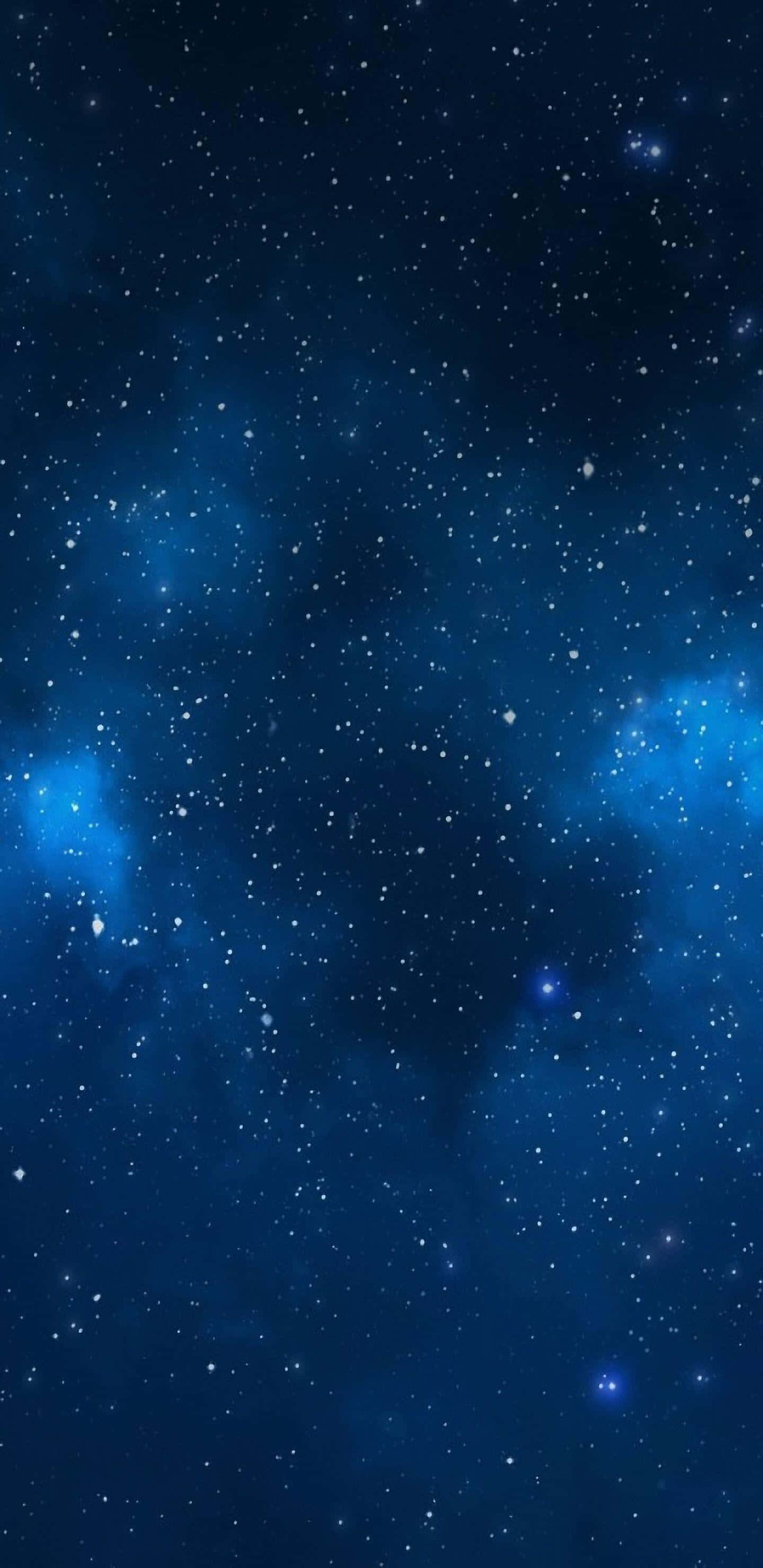 Blue Galaxy iPhone, deep blue cosmic expanse, twinkling stars, 2K Phone Wallpaper