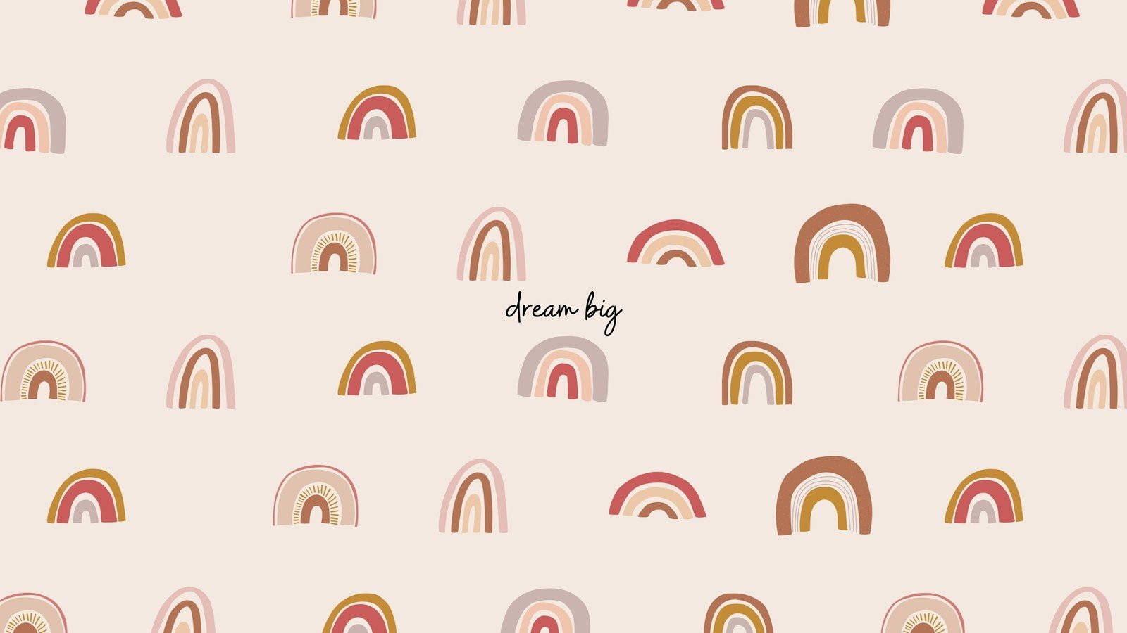 Simple Boho, pastel rainbow arches, earthy tones, HD Desktop Wallpaper