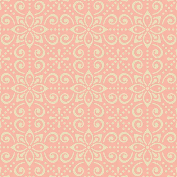 Simple Boho, floral swirls, dots, SD Desktop Wallpaper