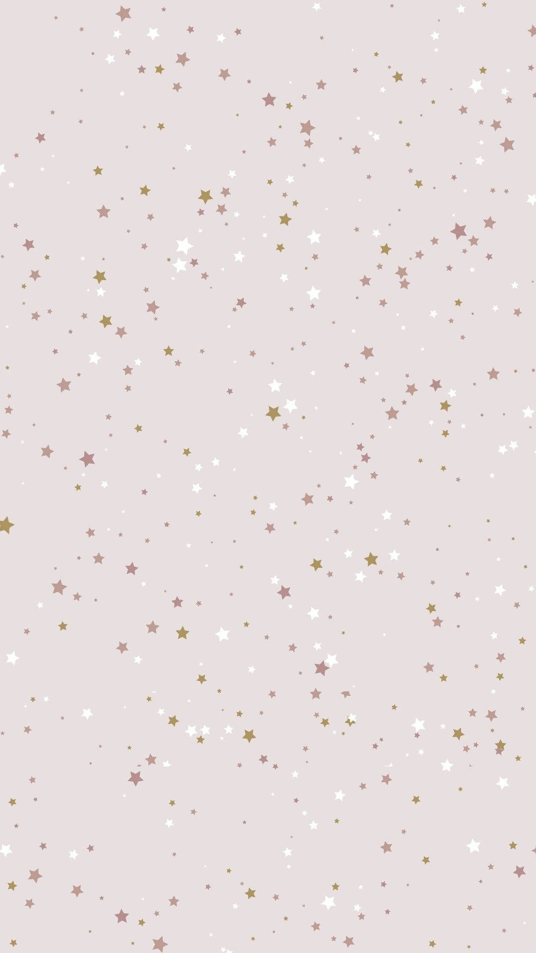 blush background, tiny white and gold stars, dreamy celestial pattern, Full HD Phone Wallpaper