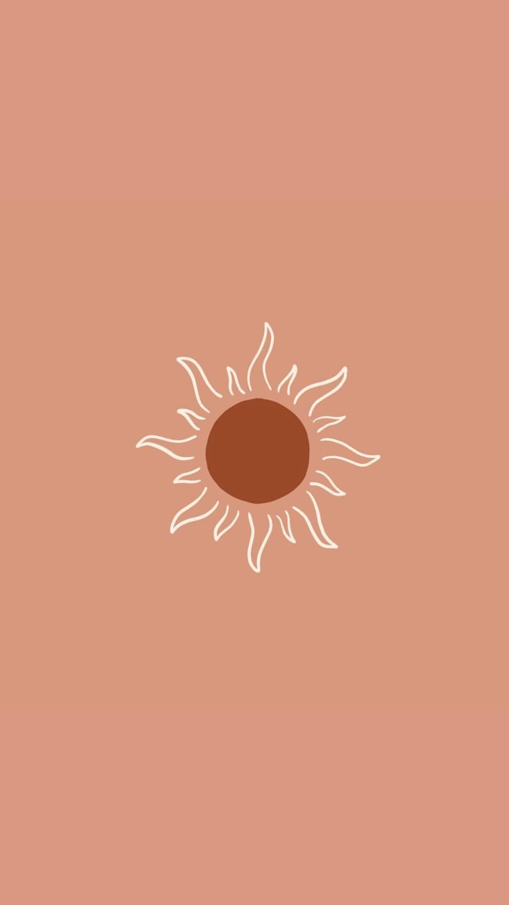 Simple Boho, red sun, white flame-like rays, HD Phone Wallpaper