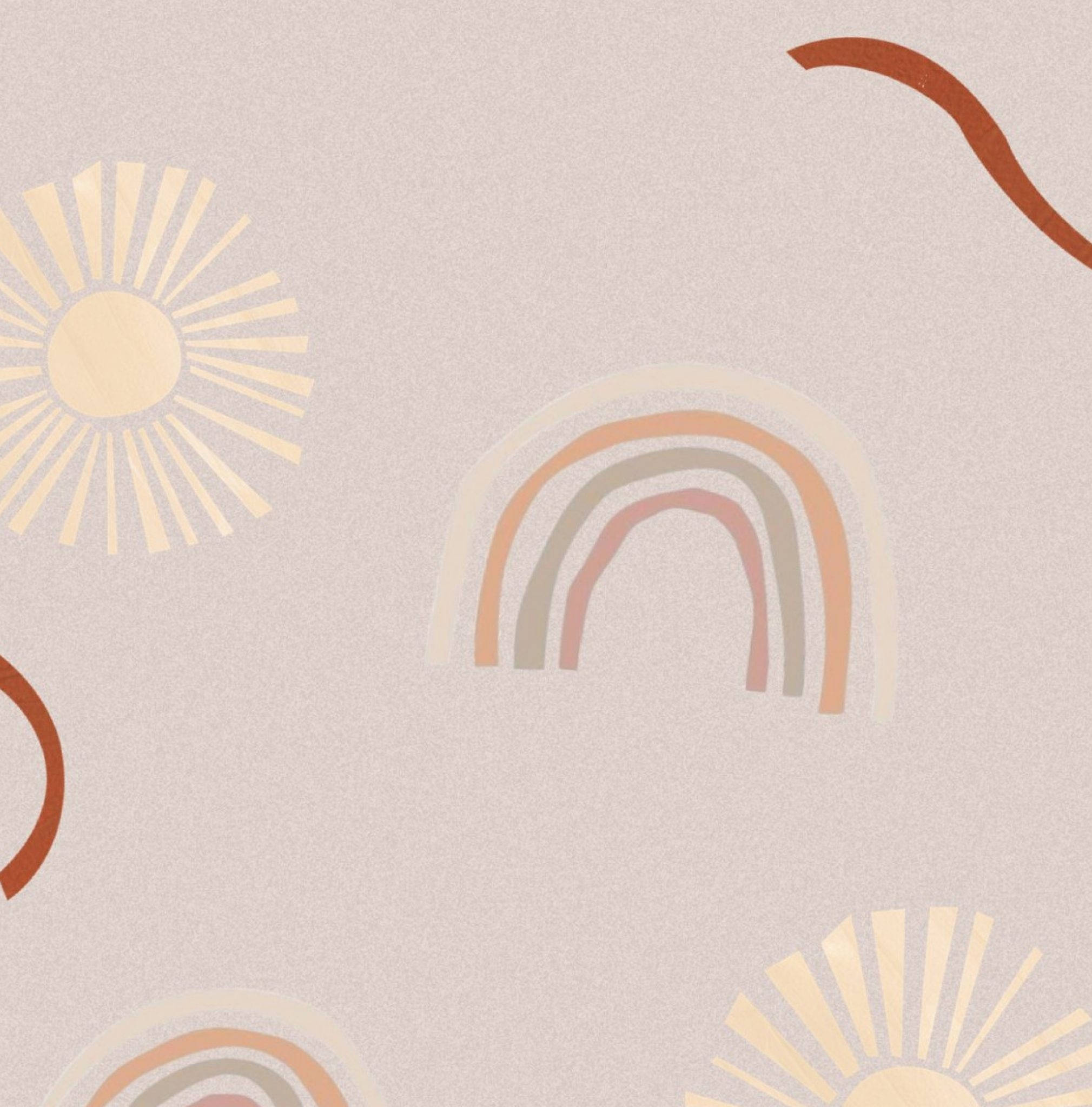 Simple Boho, pastel, abstract rainbows, Full HD Phone Wallpaper