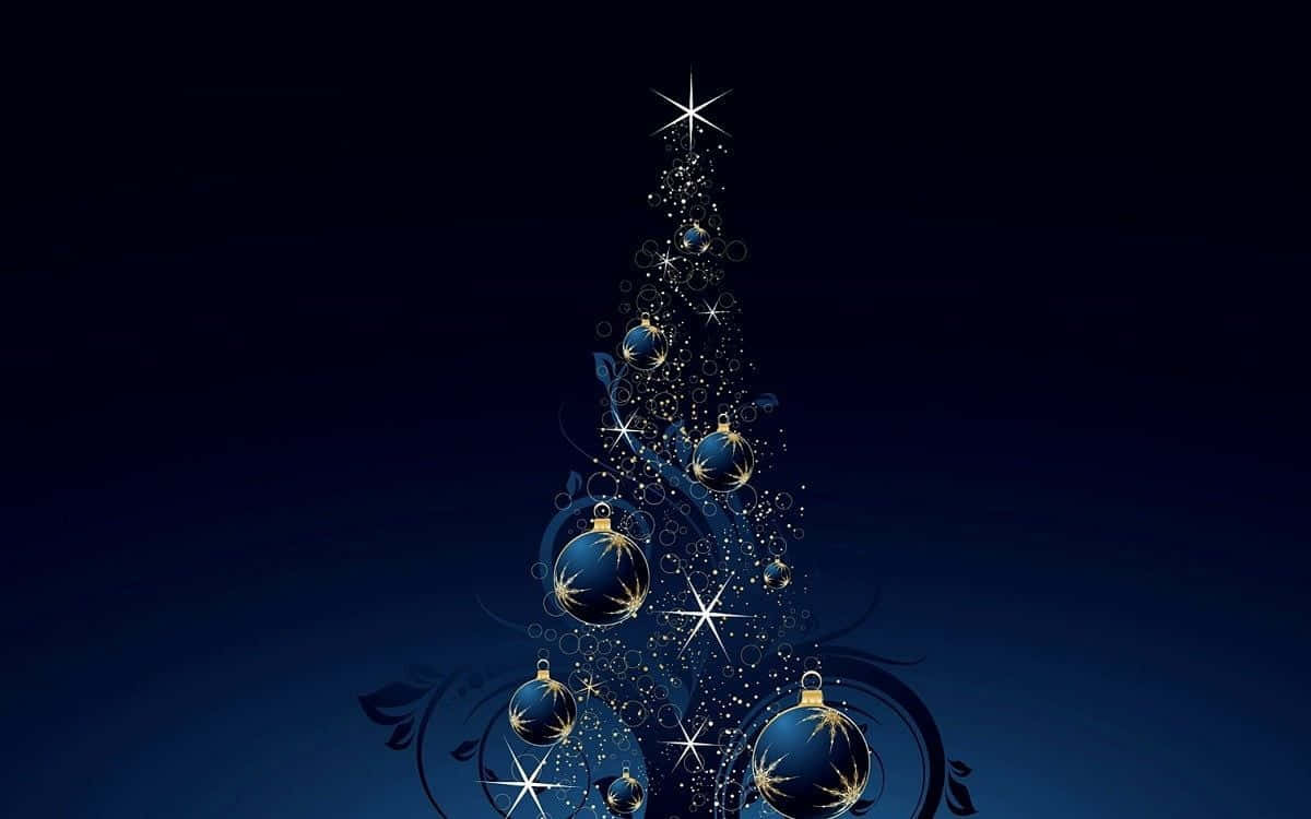 Simple Christmas iPad, indigo, Christmas tree, SD Desktop Wallpaper