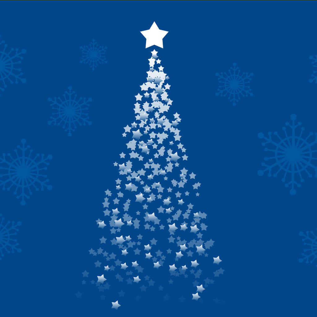Simple Christmas iPad, Christmas tree, white stars, SD Desktop Wallpaper
