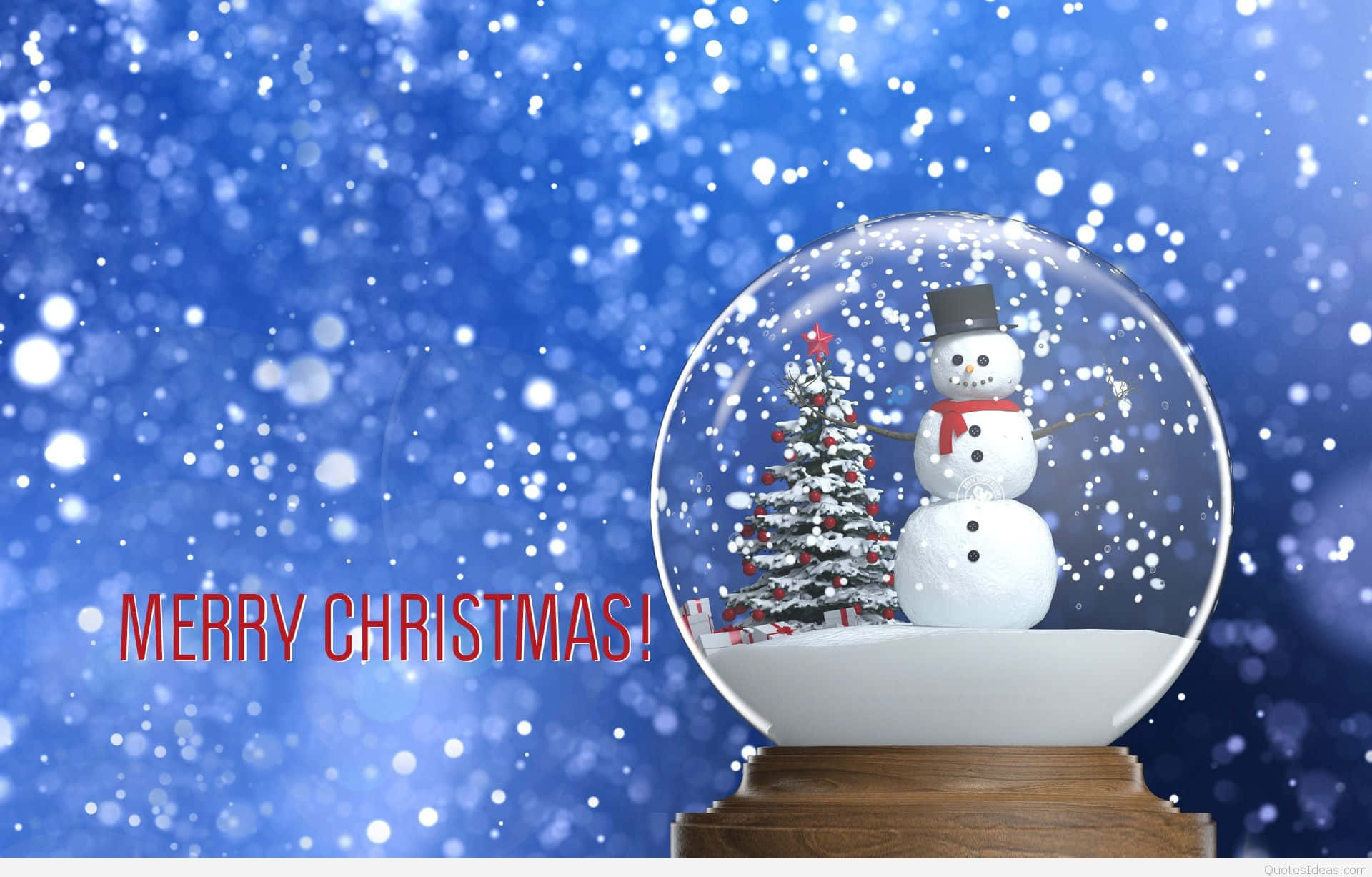 snow globe, snowman, Christmas tree, Full HD Desktop Wallpaper