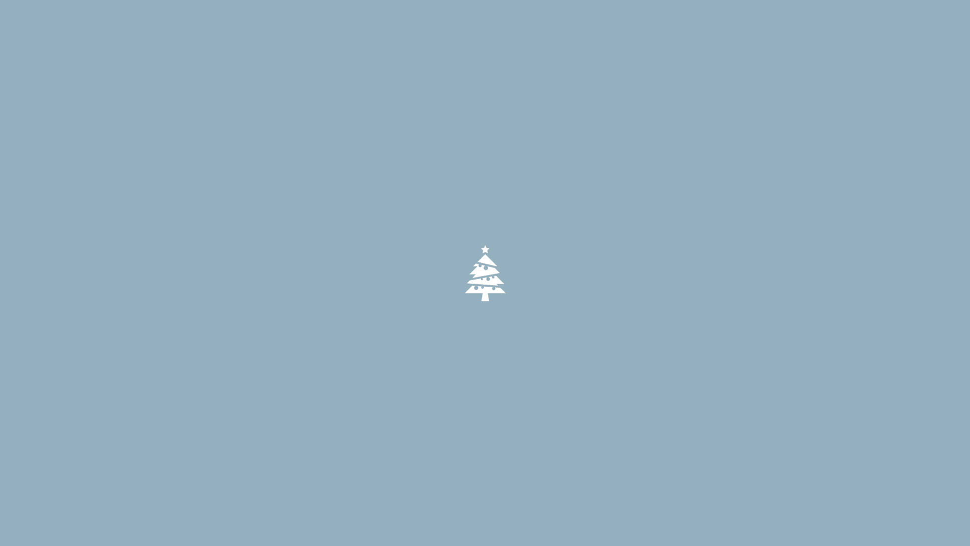 minimalist christmas, white Christmas tree, muted blue background, Full HD Desktop Wallpaper