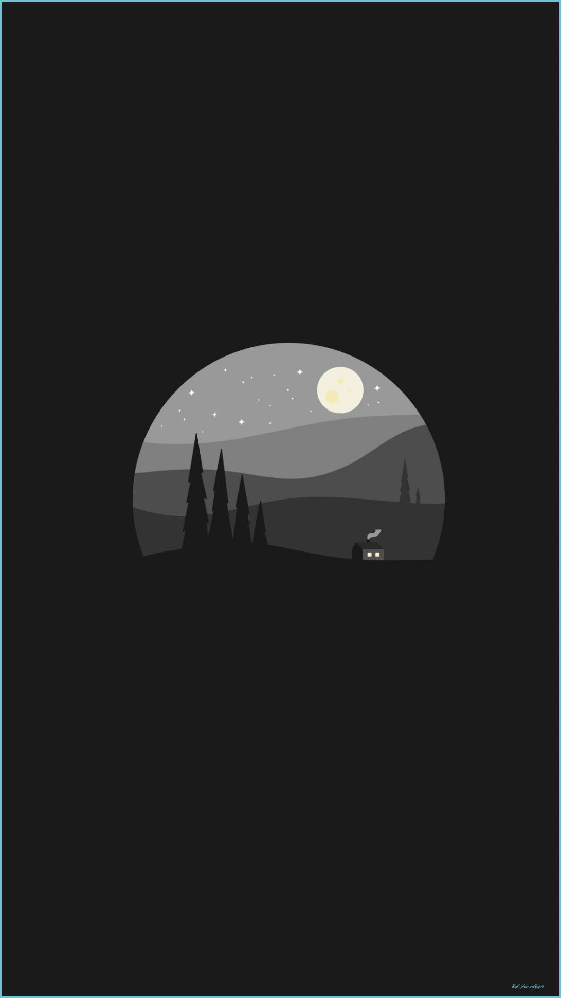 Simple Clean, night, glowing moon, Full HD Phone Wallpaper