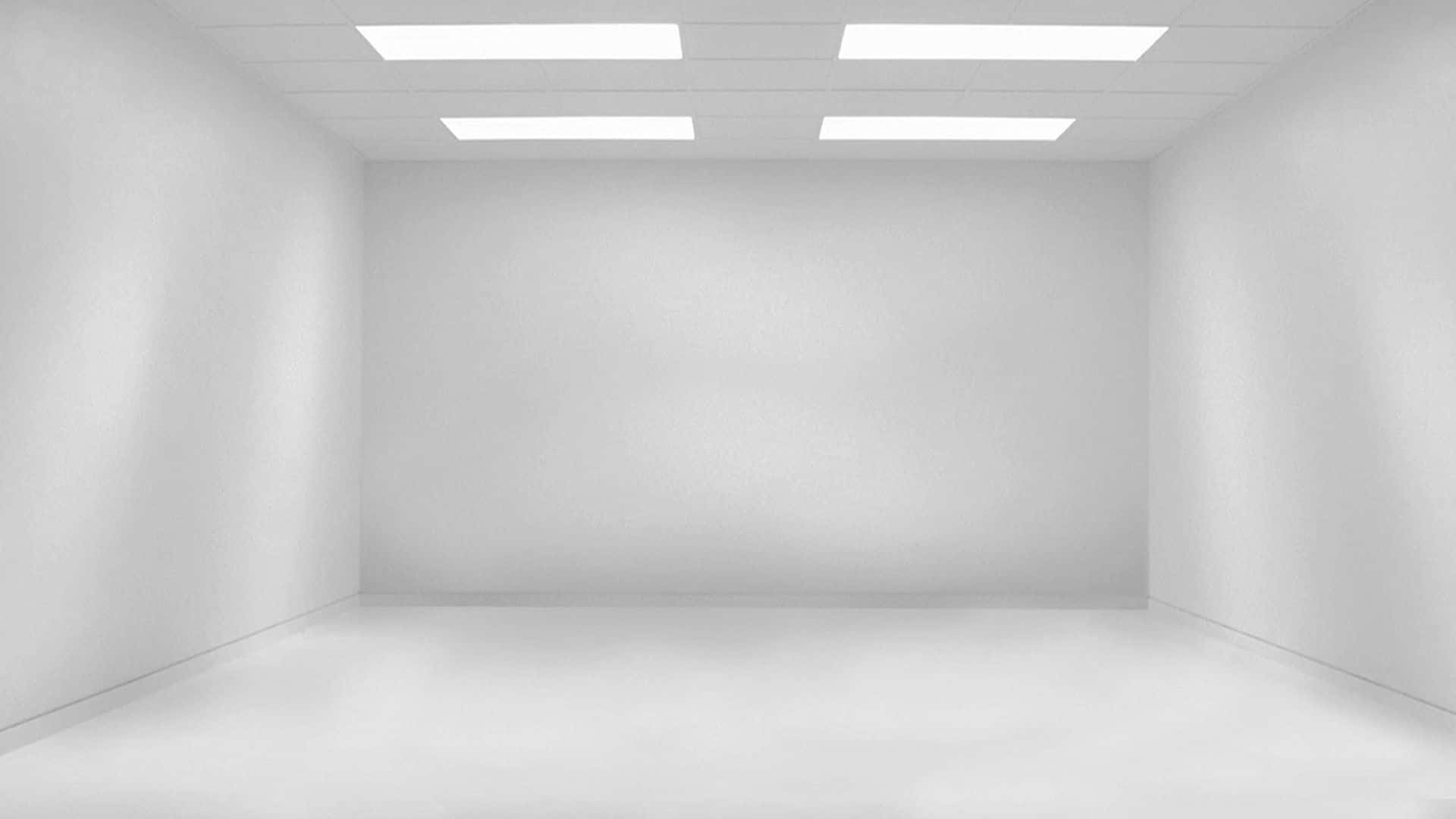 white empty room, four lights, bare walls, Full HD Desktop Wallpaper