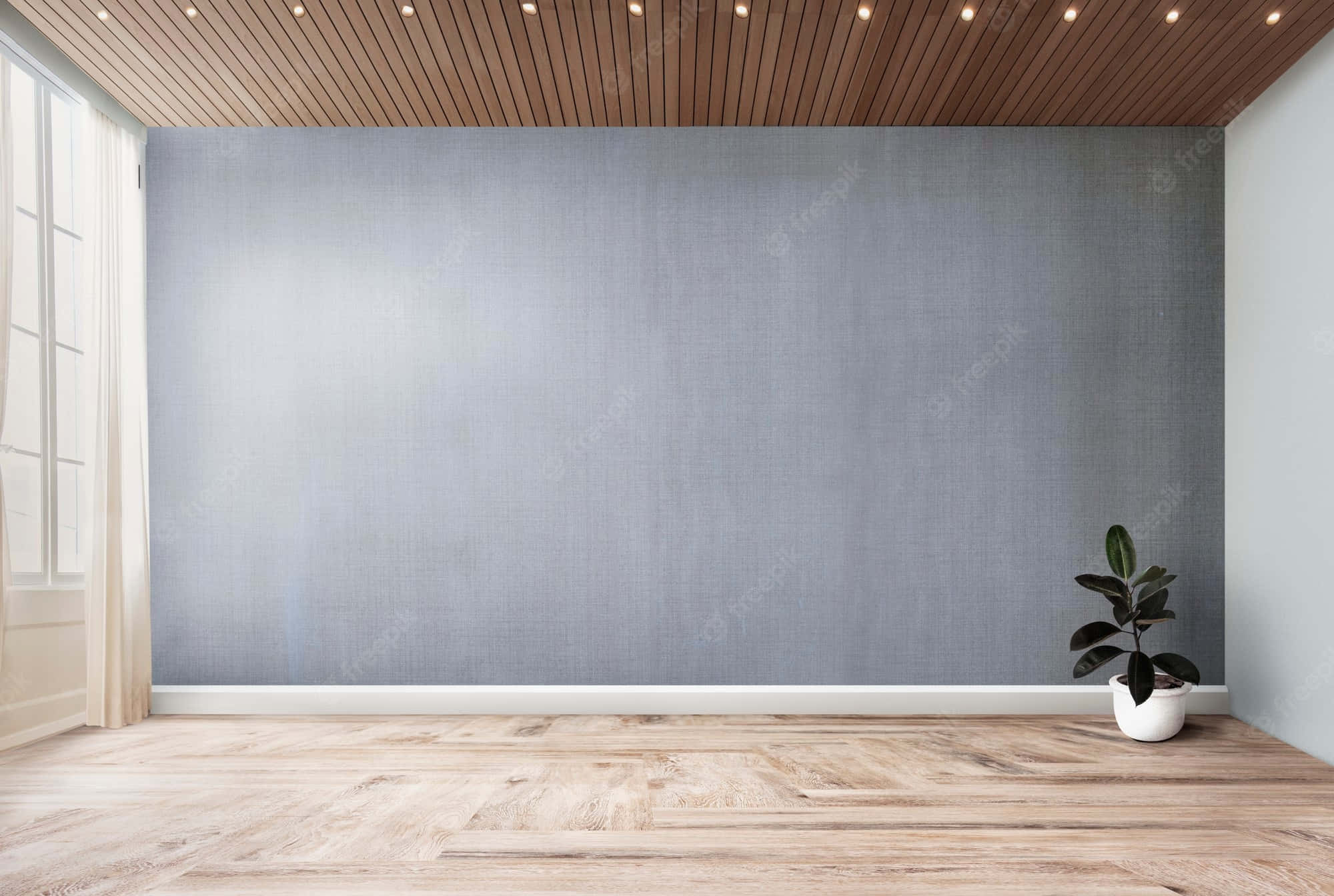 light wood floors, light wood ceiling, large gray textured wall, Full HD Desktop Wallpaper