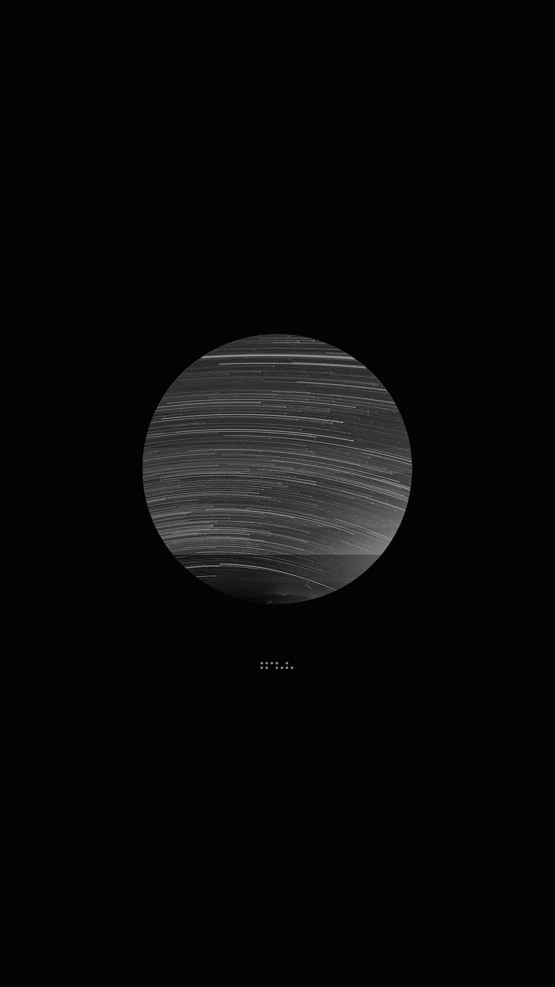 Plain Black iPhone, Meteor Shower, black and white circular frame, Full HD Phone Wallpaper