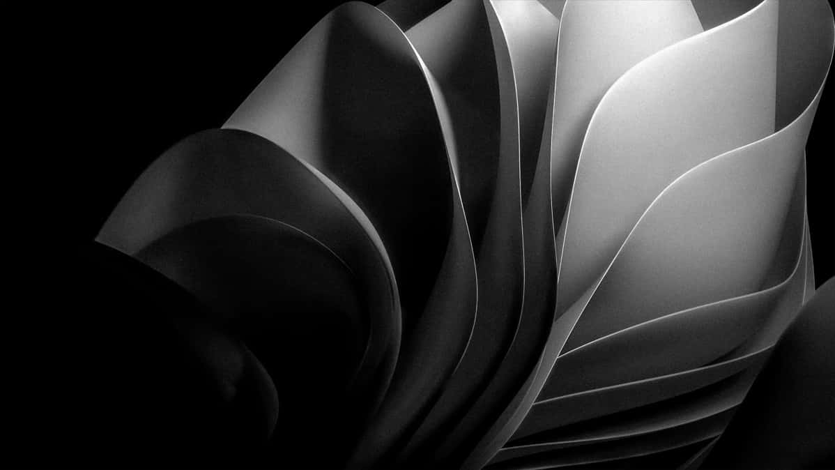 Simple Dark, monochrome, flowing curved layers, SD Desktop Wallpaper
