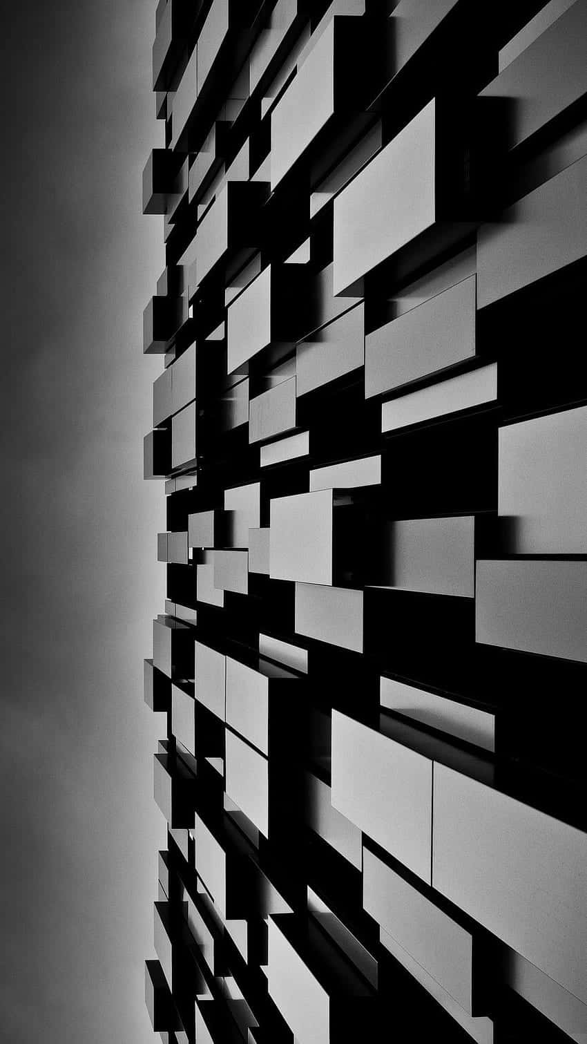 black and white photo, building, squares, HD Phone Wallpaper