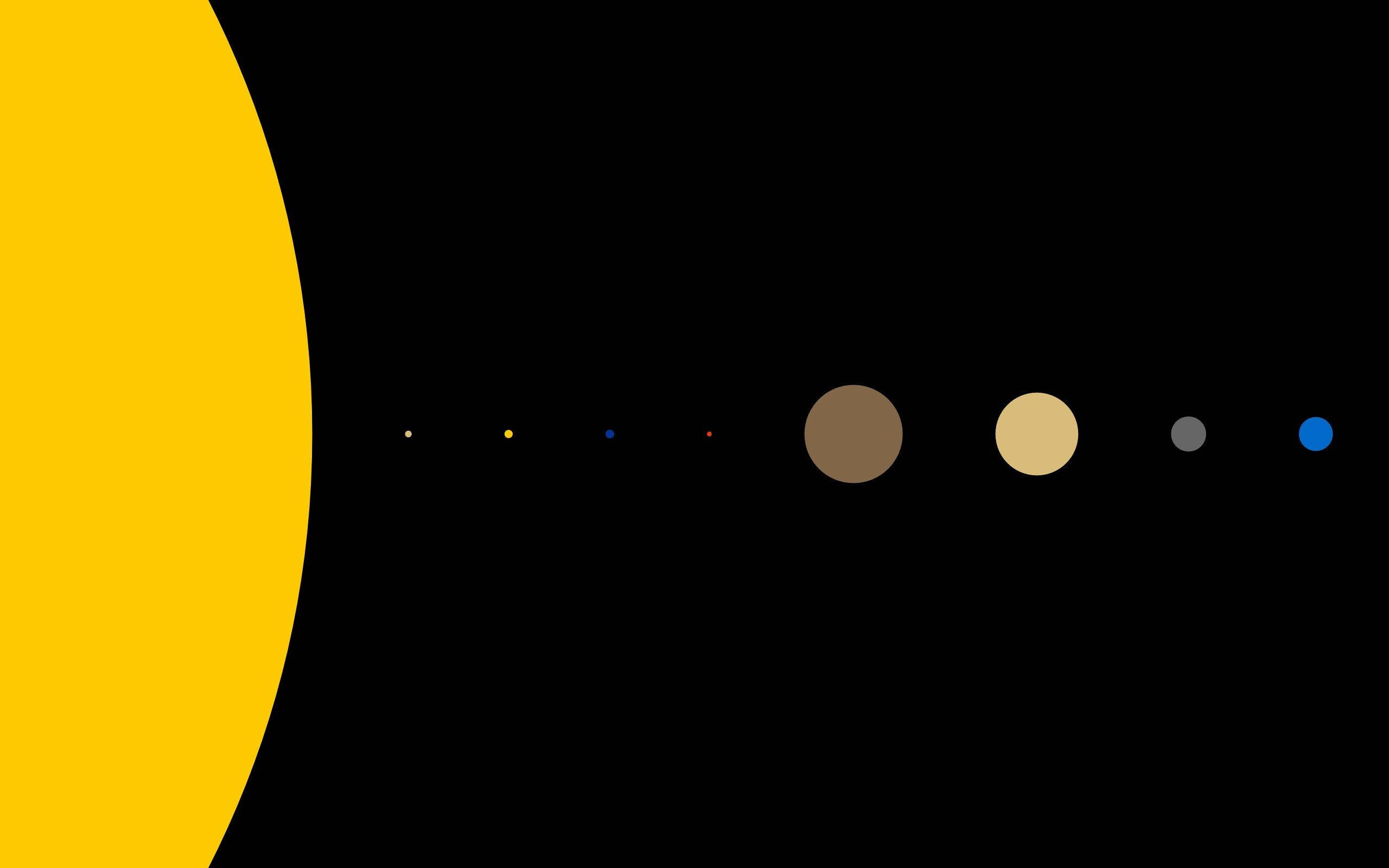 Simple Desktop, solar system, yellow sun, 2K Desktop Wallpaper