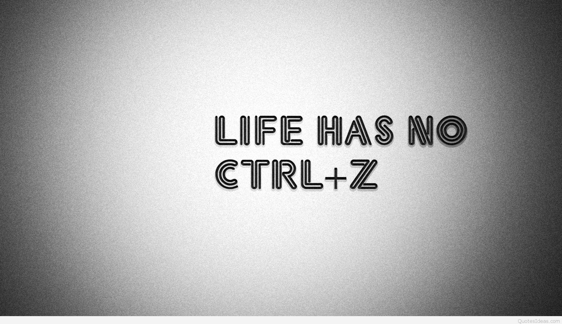 No CTRL + Z Life Quotes, life has no ctrl z, gradient gray textured background, Full HD Desktop Wallpaper