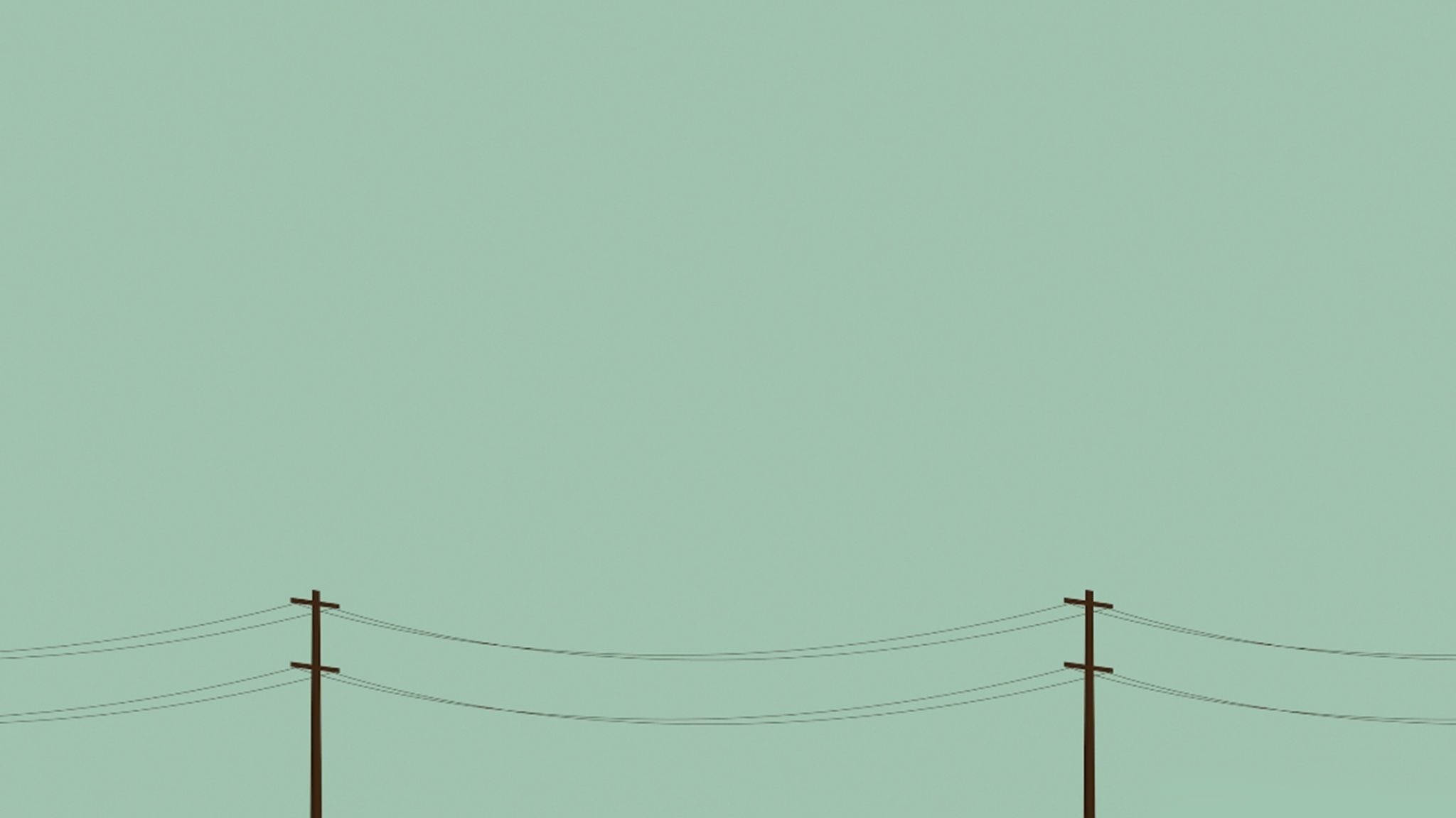 Simple Desktop, wooden utility poles, wires, Full HD Desktop Wallpaper