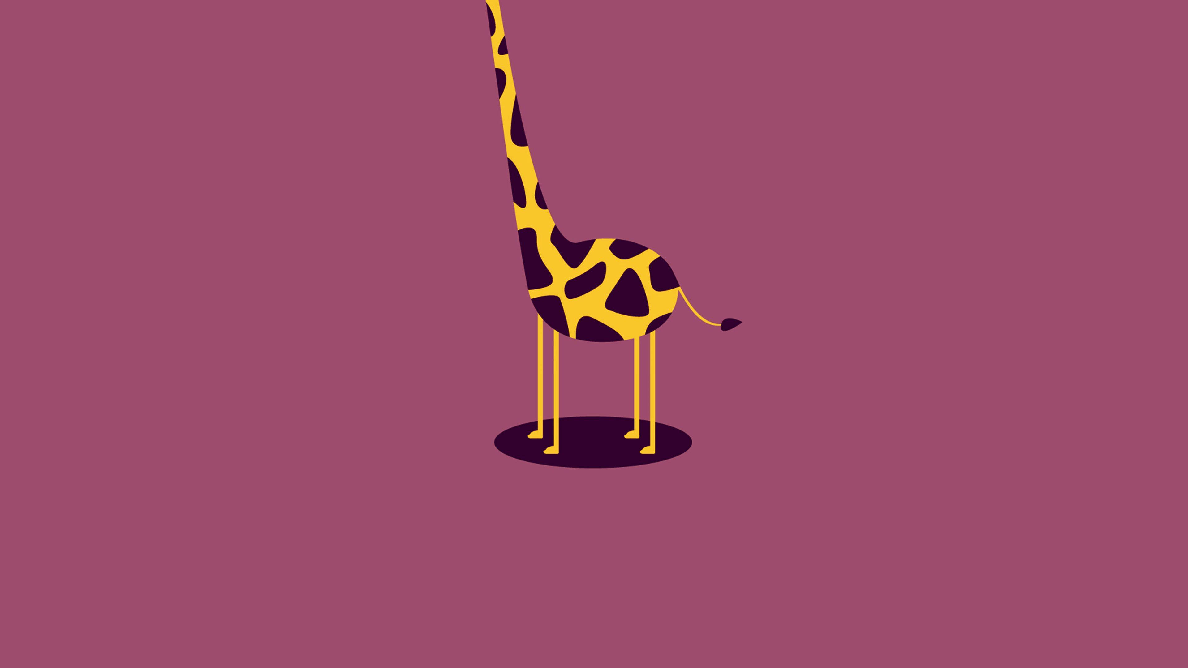 Simple Desktop, giraffe, yellow spots, 4K Desktop Wallpaper