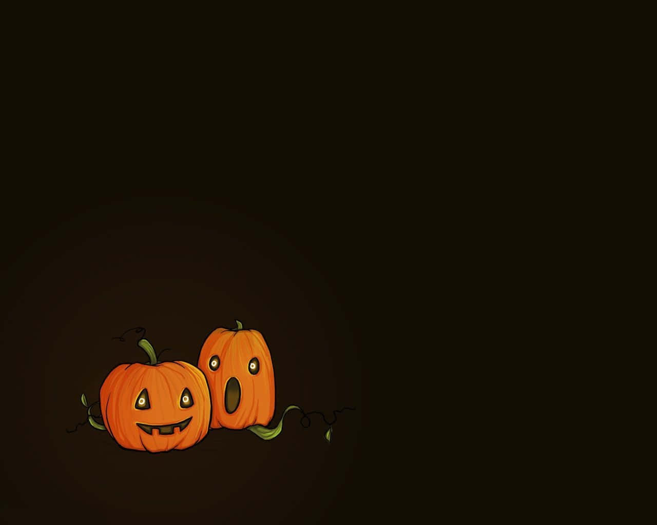 Simple Halloween, jack-o'-lanterns, glowing eyes, HD Desktop Wallpaper