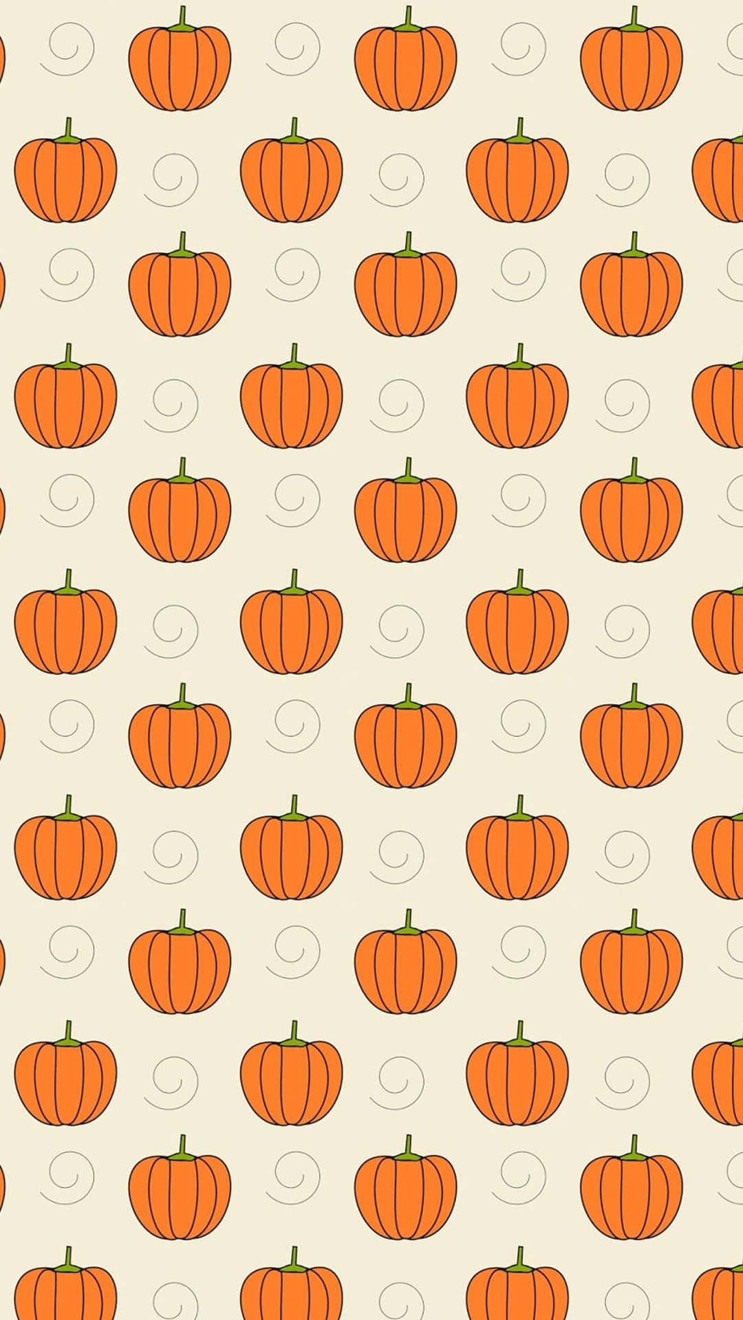 Simple Halloween, orange pumpkins, green stems, Full HD Phone Wallpaper