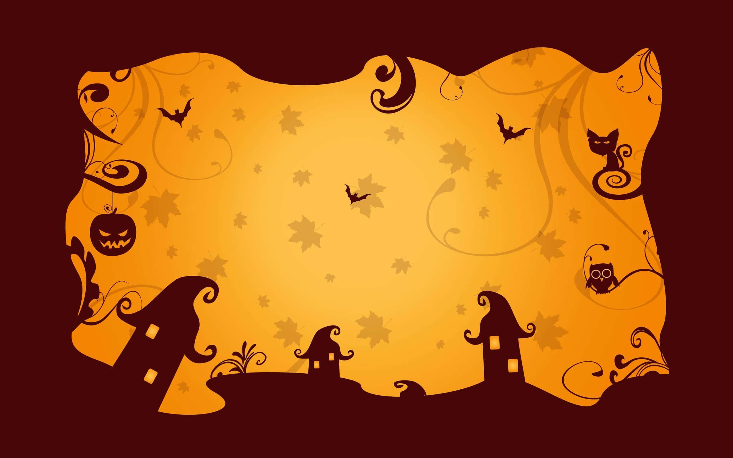Simple Halloween, orange, maroon, 2K Desktop Wallpaper