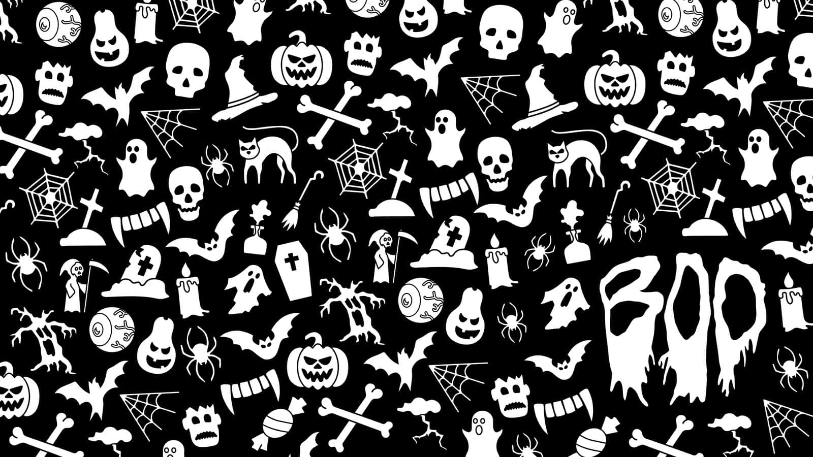 Halloween, skulls, bats, HD Desktop Wallpaper