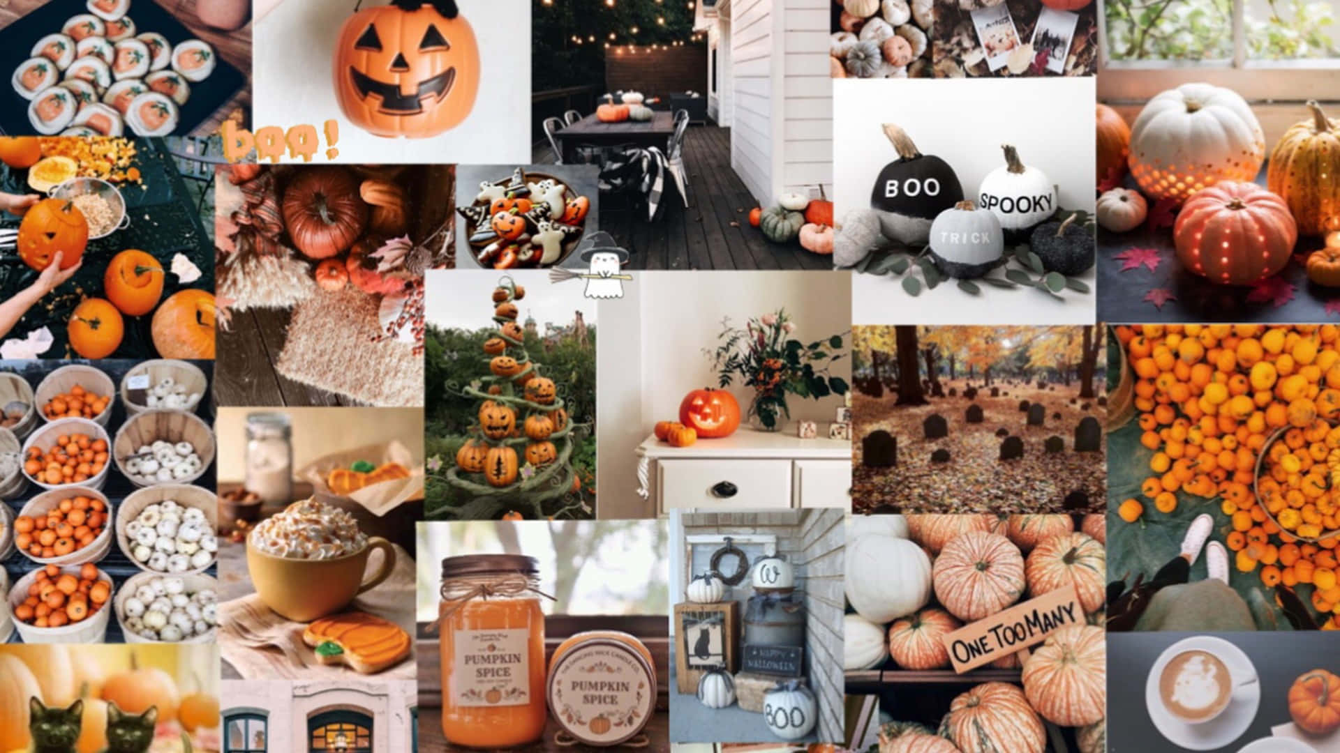 Halloween, pumpkins, jack-o-lanterns, Full HD Desktop Wallpaper