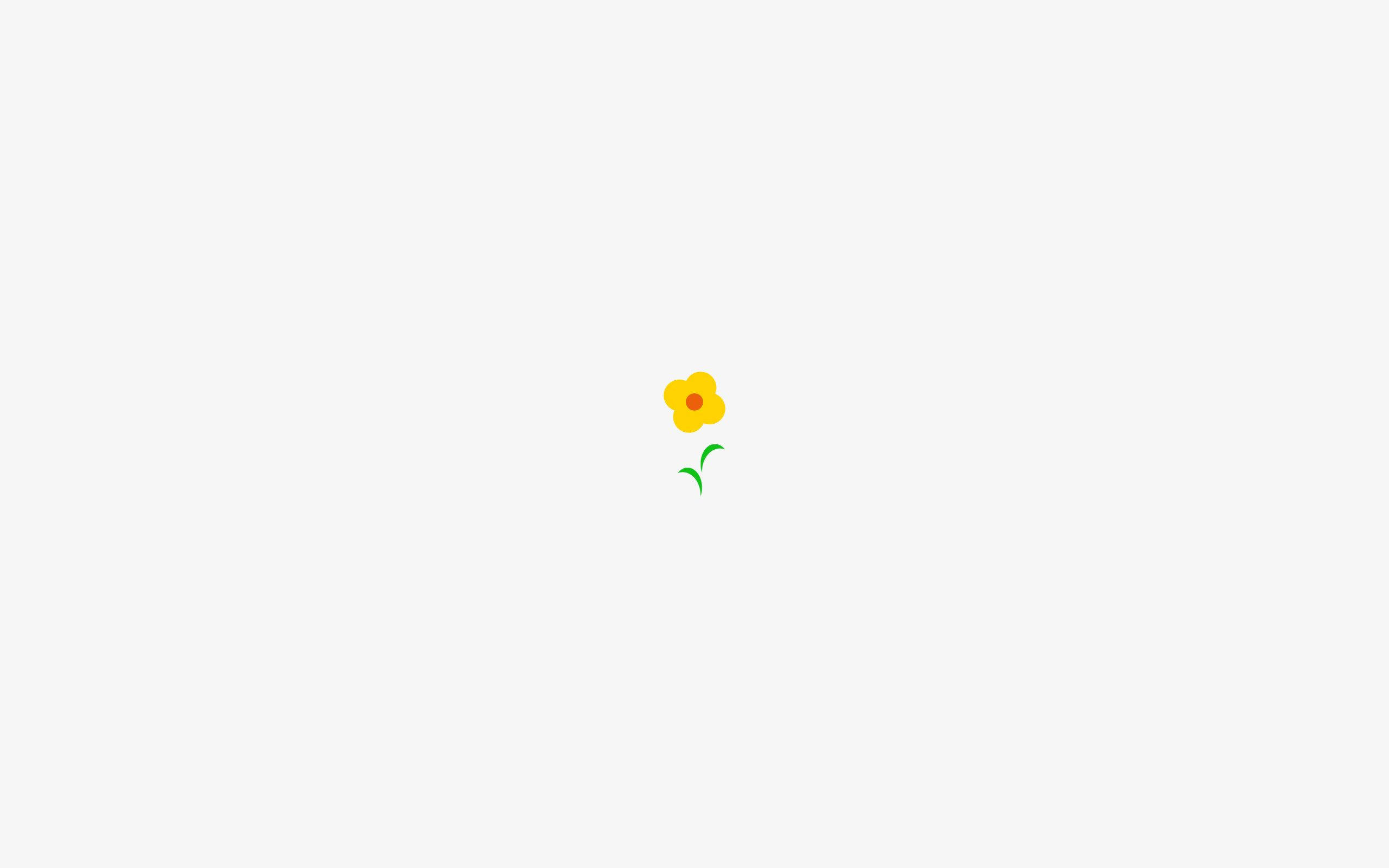 yellow flower, green stem, leaves, 2K Desktop Wallpaper