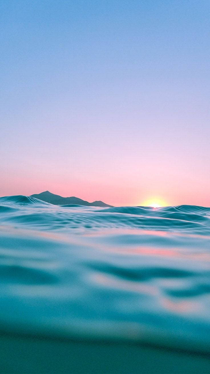sunset, pink, blue, HD Phone Wallpaper