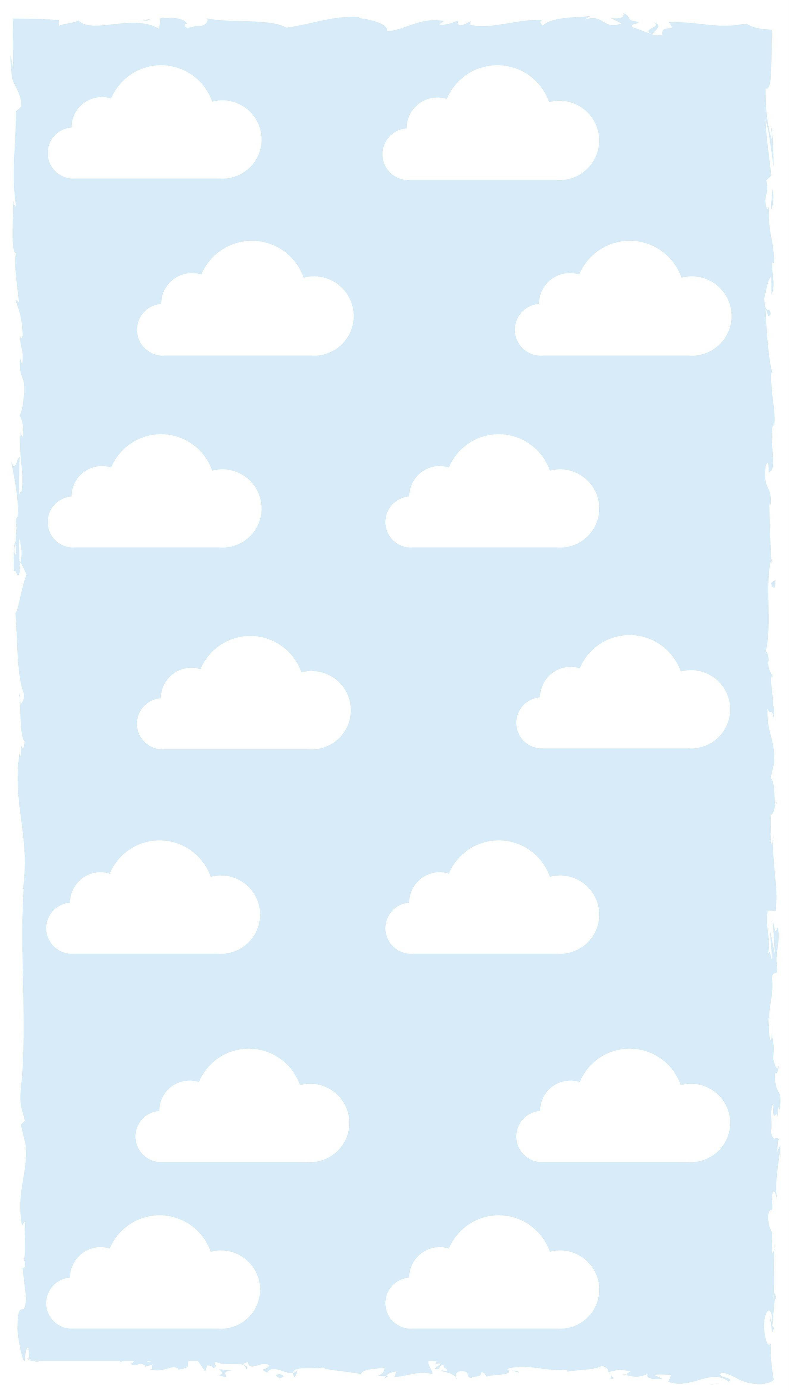 white clouds, soft blue sky, gentle repeating pattern, 4K Phone Wallpaper