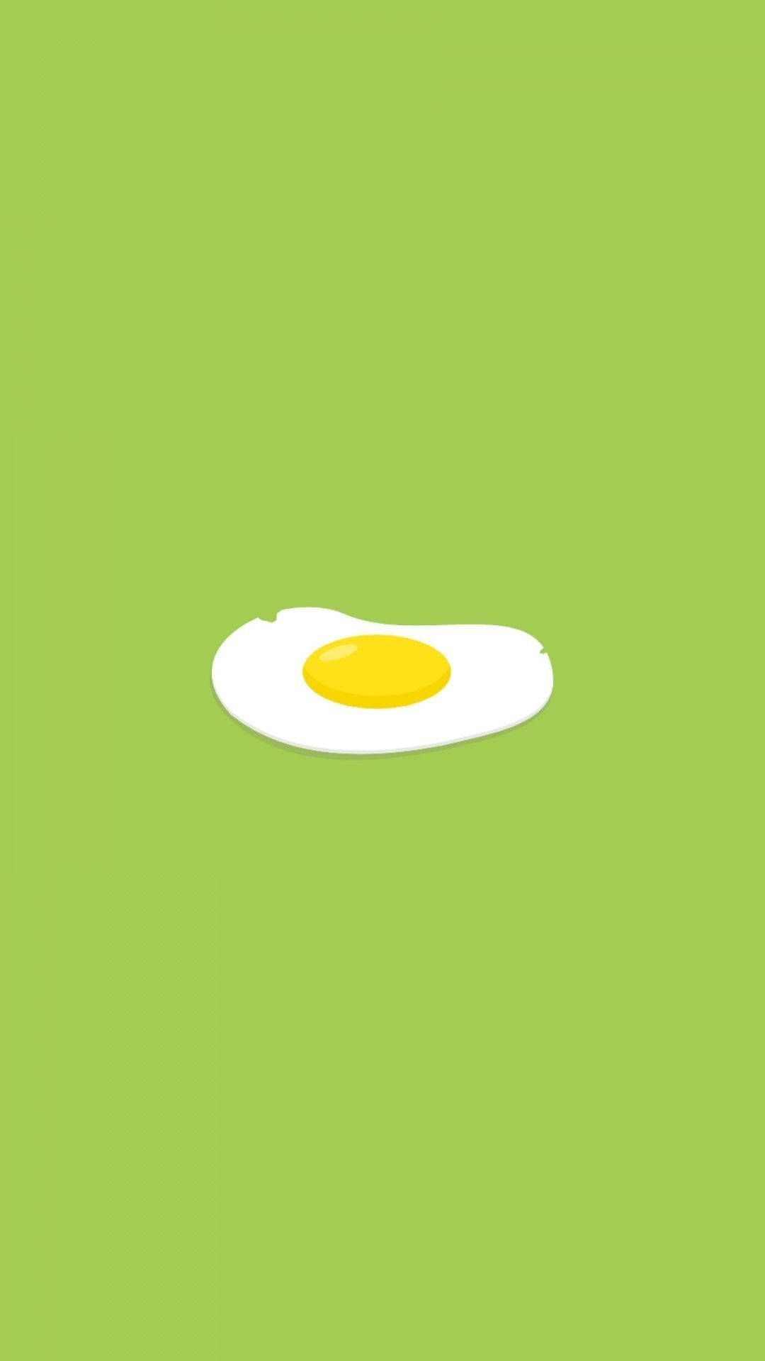 Simple iPhone, bright yellow yolk, solid lime green background, Full HD Phone Wallpaper