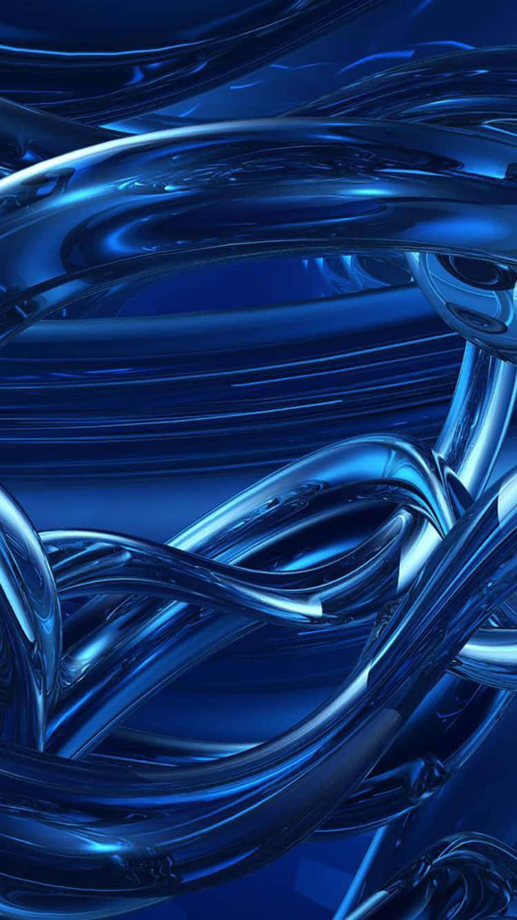 cool blue abstract iphone, blue abstract background, glossy blue liquid ribbons, HD Phone Wallpaper