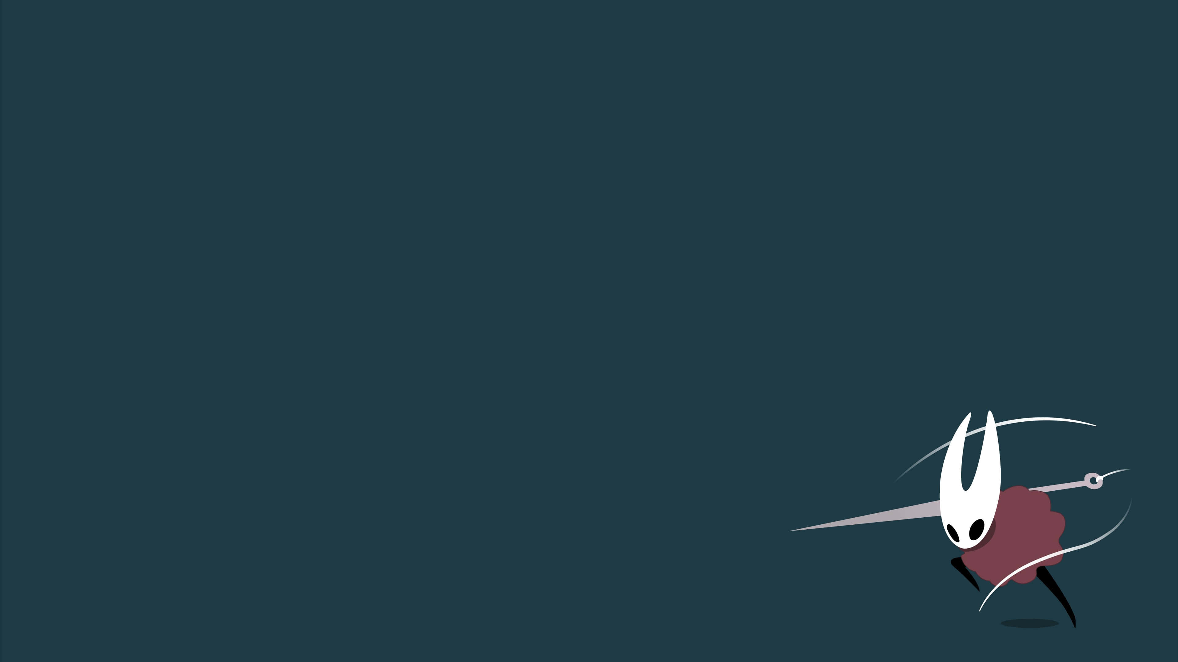 simple minimalist, white-masked character, sword, 4K Desktop Wallpaper