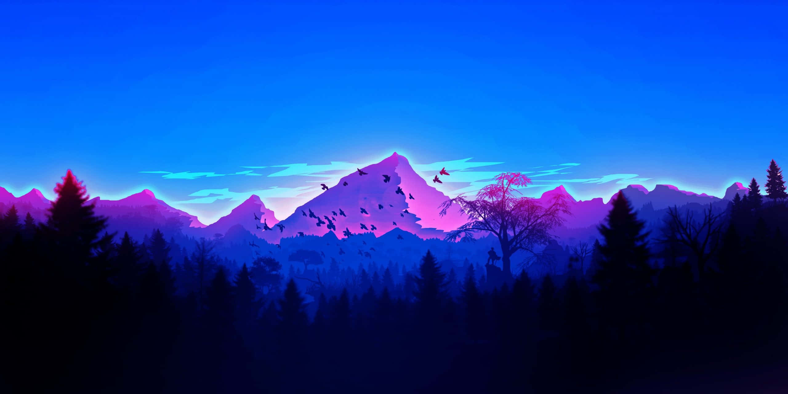 twilight sky, deep blues, purples, 2K Desktop Wallpaper
