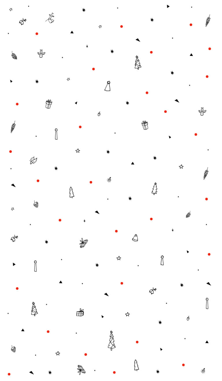 Simple Christmas Pattern iPhone, black line drawings, trees, HD Phone Wallpaper