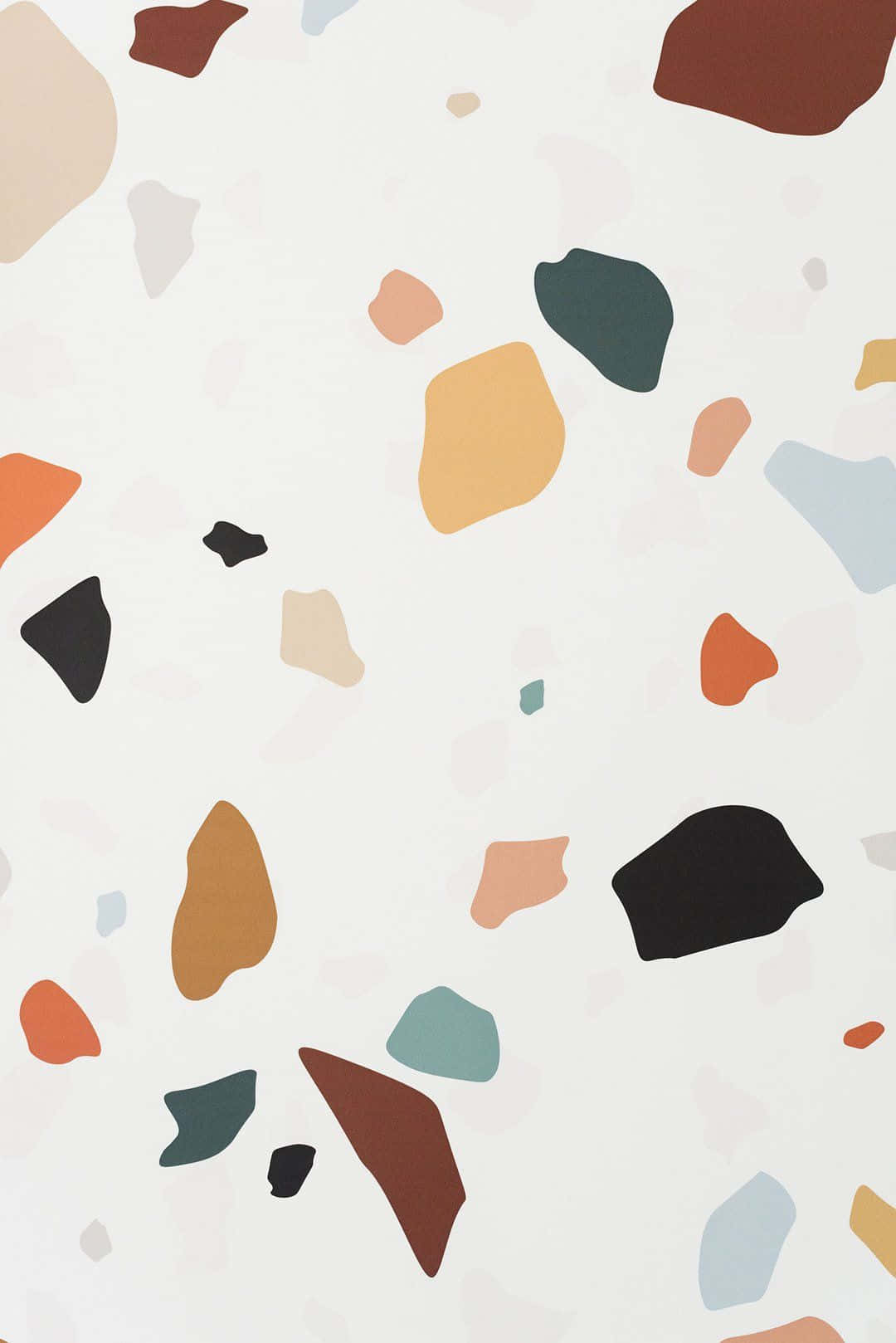 Pebble Cute Pattern iPhone, terrazzo pattern, irregularly shaped colorful stones, HD Phone Wallpaper