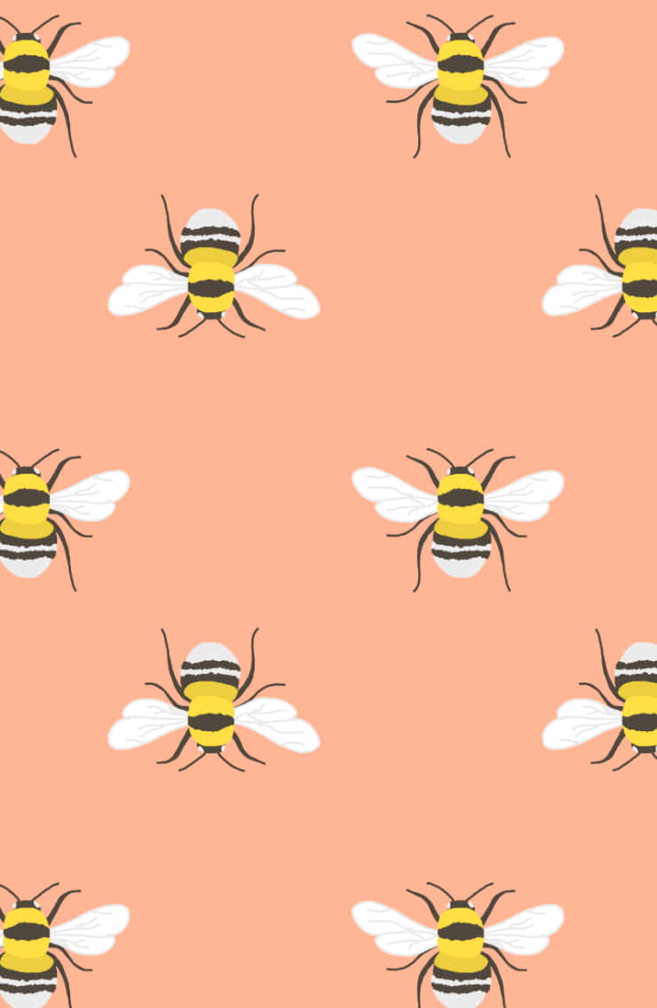 Bees Pattern, pastel, yellow black stripes, SD Phone Wallpaper
