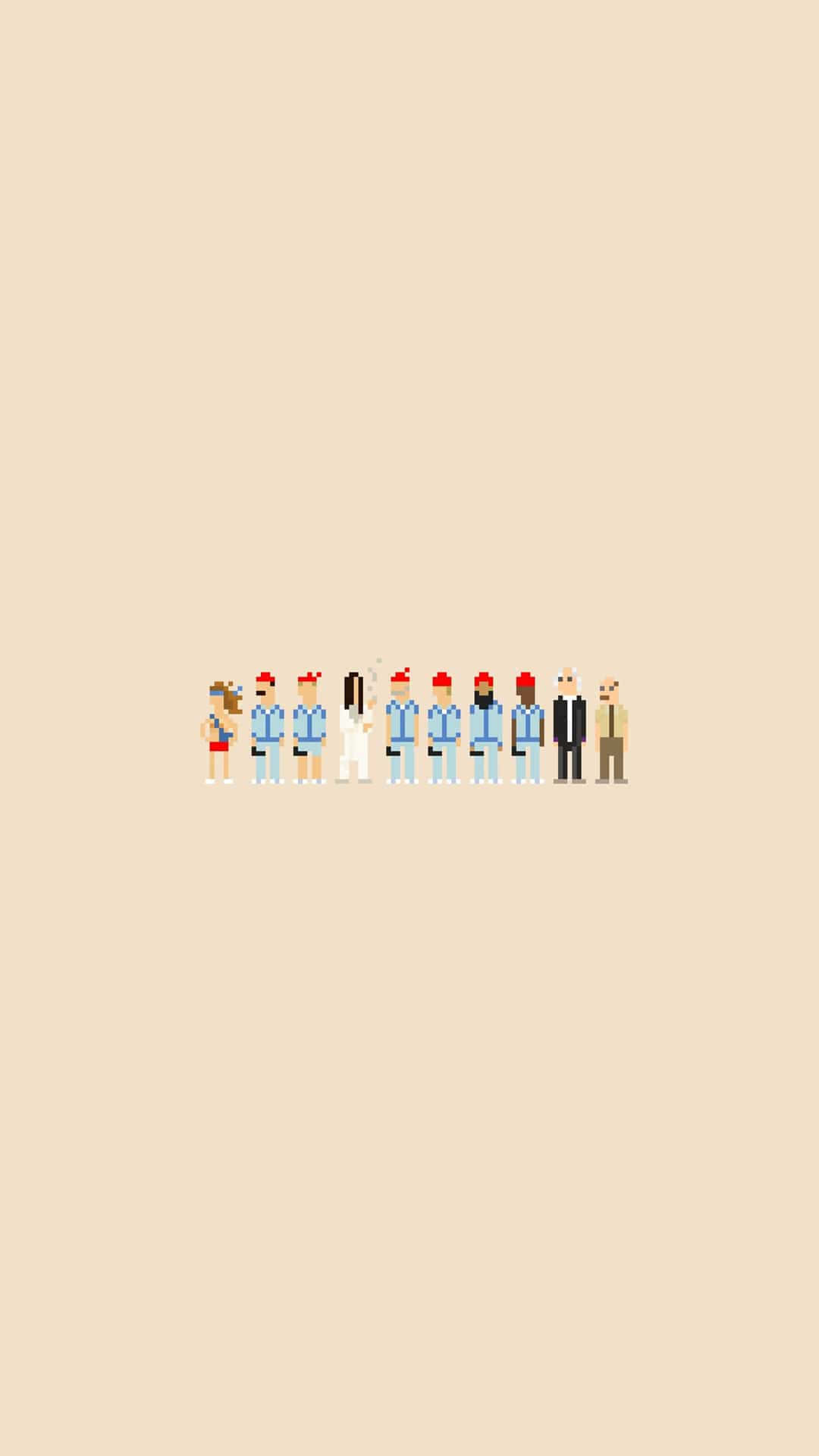 minimalist, pixel-art, diverse characters, Full HD Phone Wallpaper