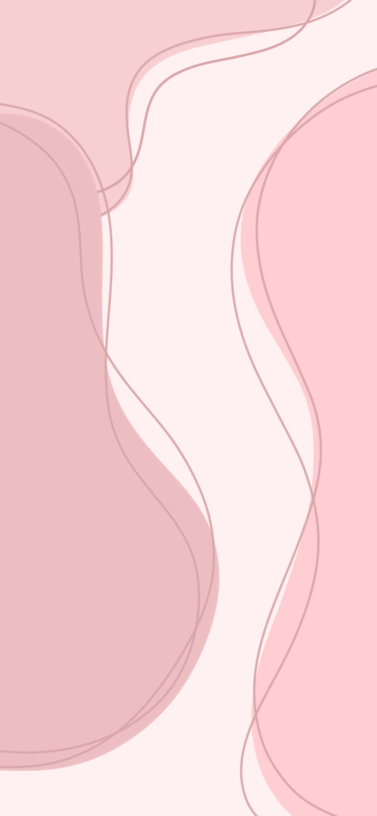 abstract pink curves aesthetic, soft pink abstract shapes, delicate curved lines, 2K Phone Wallpaper
