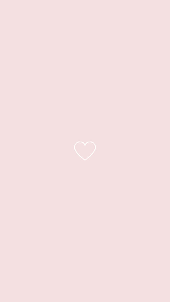 minimalist pink heart aesthetic, light pink background, thin white heart, SD Phone Wallpaper