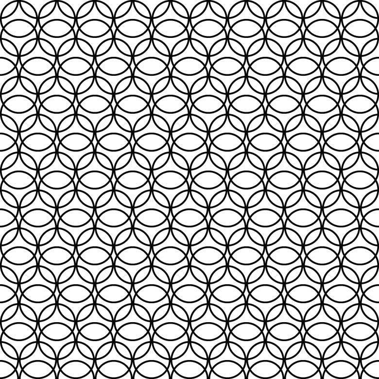 interlocking circles, black and white pattern, geometric design, SD Desktop Wallpaper
