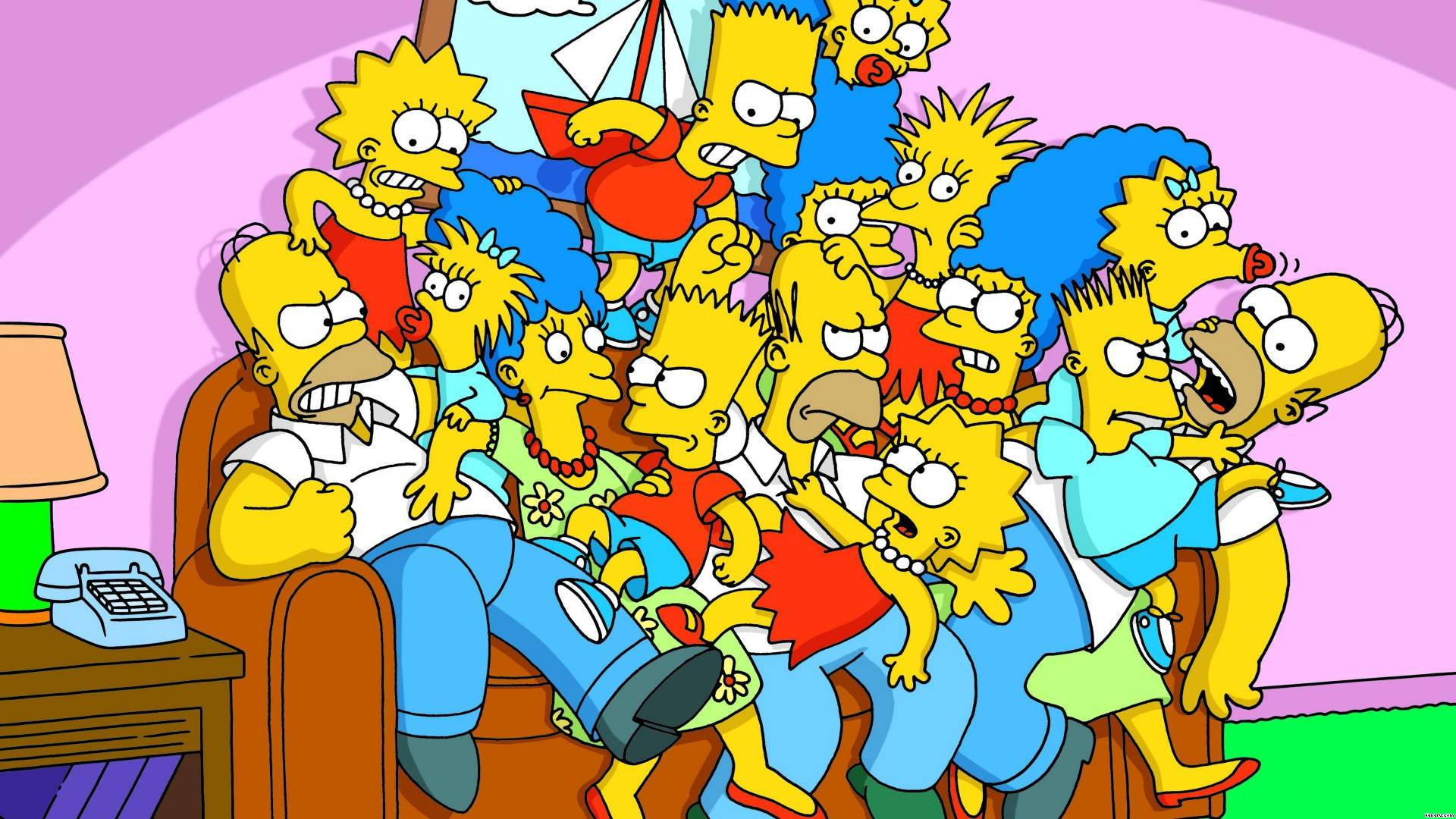 The Simpsons, characters, chaos, Full HD Desktop Wallpaper