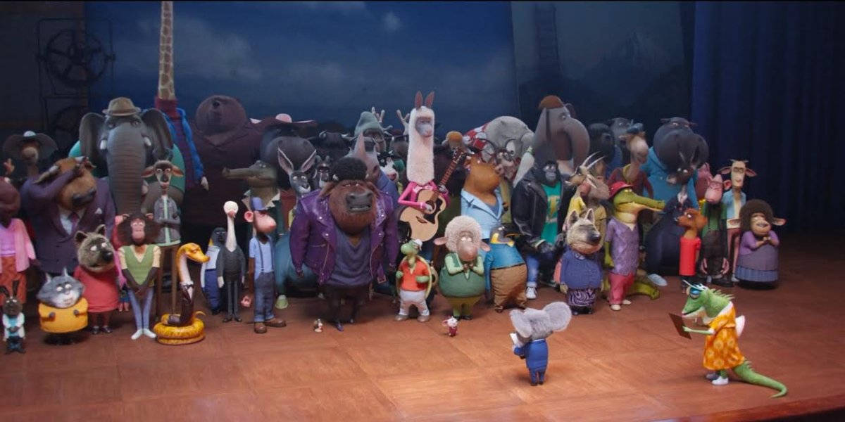 Sing 2, animated animal characters, colorful outfits, SD Desktop Wallpaper