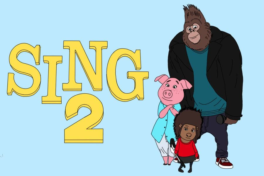 Sing 2, animated characters, bold yellow title text, SD Desktop Wallpaper