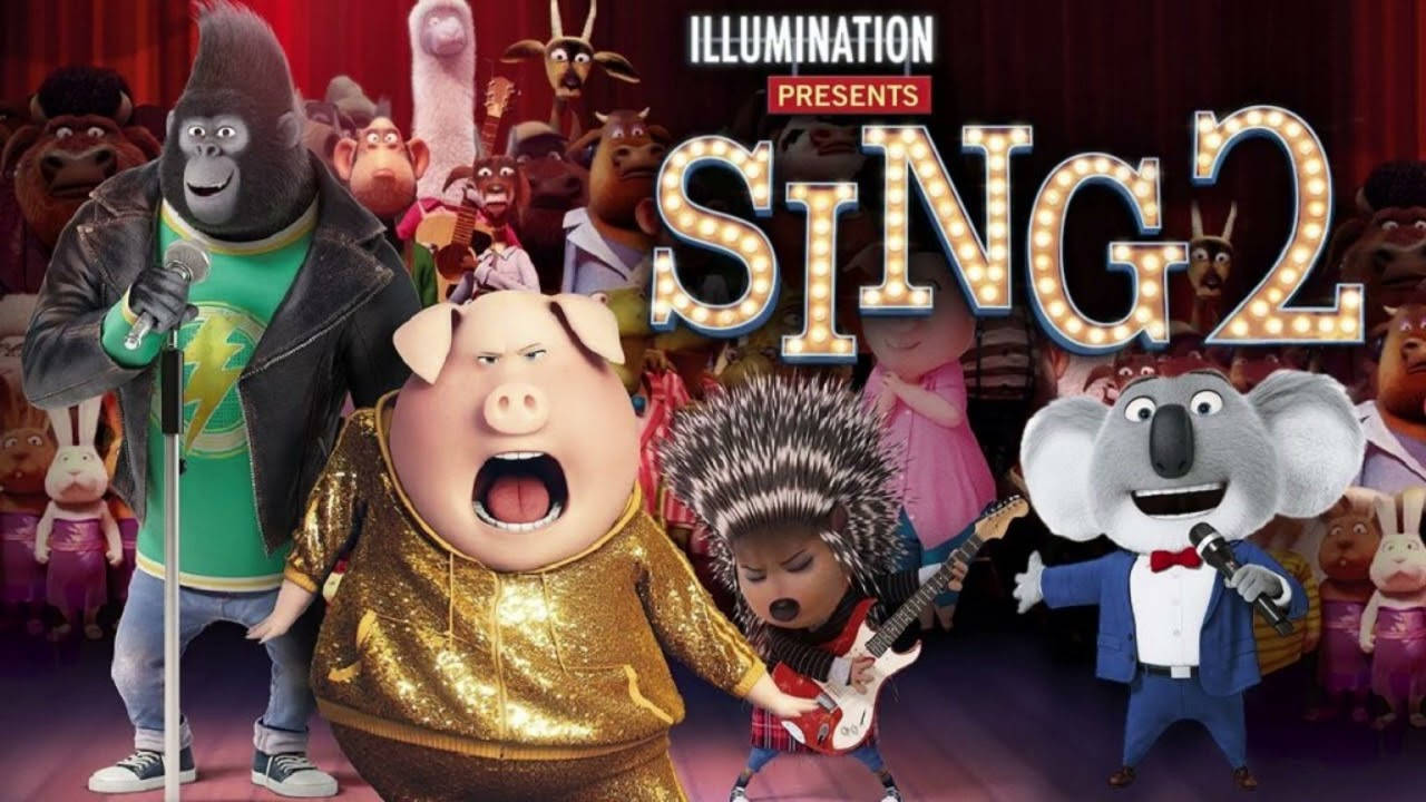 Sing 2, animated animal characters, stage, HD Desktop Wallpaper
