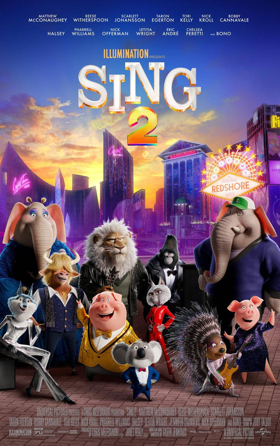 Sing 2, anthropomorphic animals, glamorous outfits, HD Phone Wallpaper