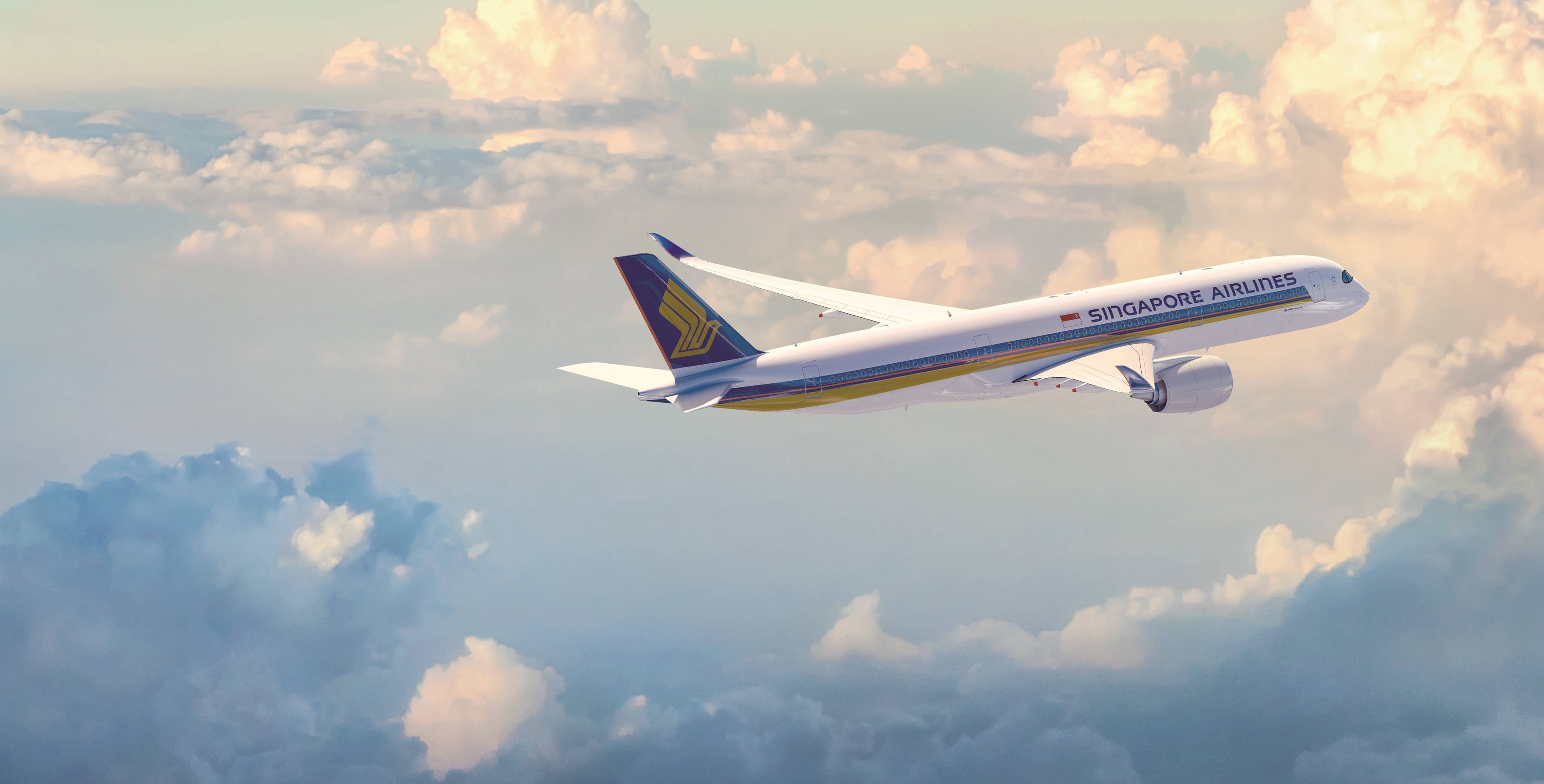 Singapore Airlines, airplane, cloudy sky, 2K Desktop Wallpaper